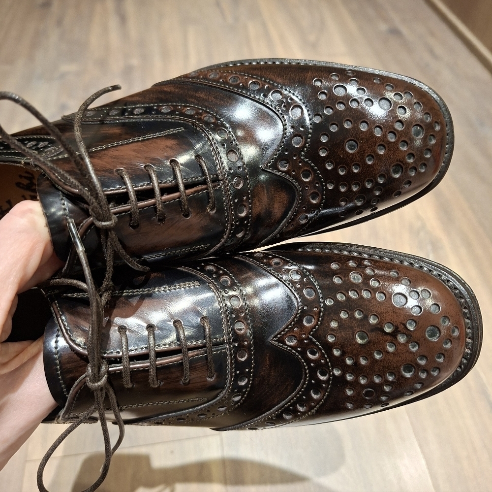 NWOT Fabi Women's Classic Brown Leather Oxfords with Broguing (Size EU 35/US 5) - Picture 3 of 9